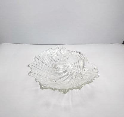 Bol en verre coquille grand Art Déco Revival bol coquille années 80 90 bol en cristal coquille offrant bol bol de fruits