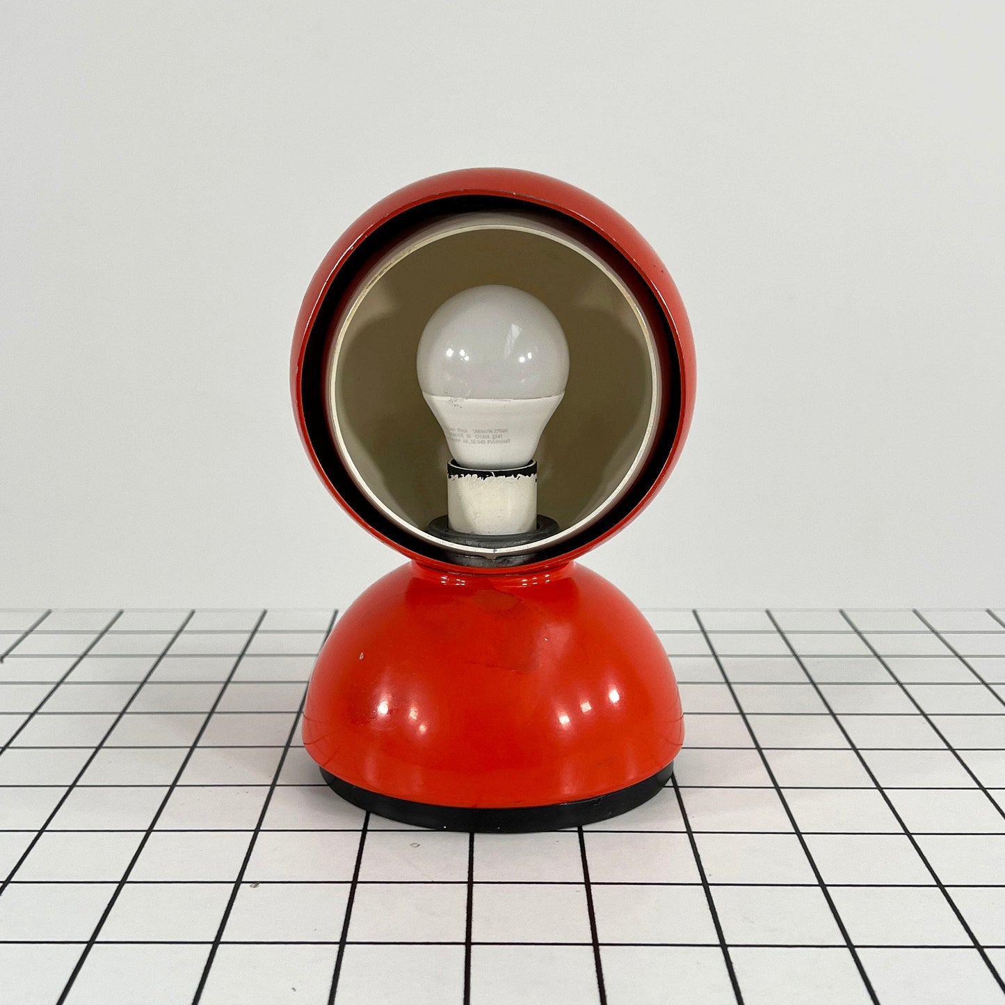 Red Eclisse table lamp by Vico Magistretti for Artemide, 1960s vintage