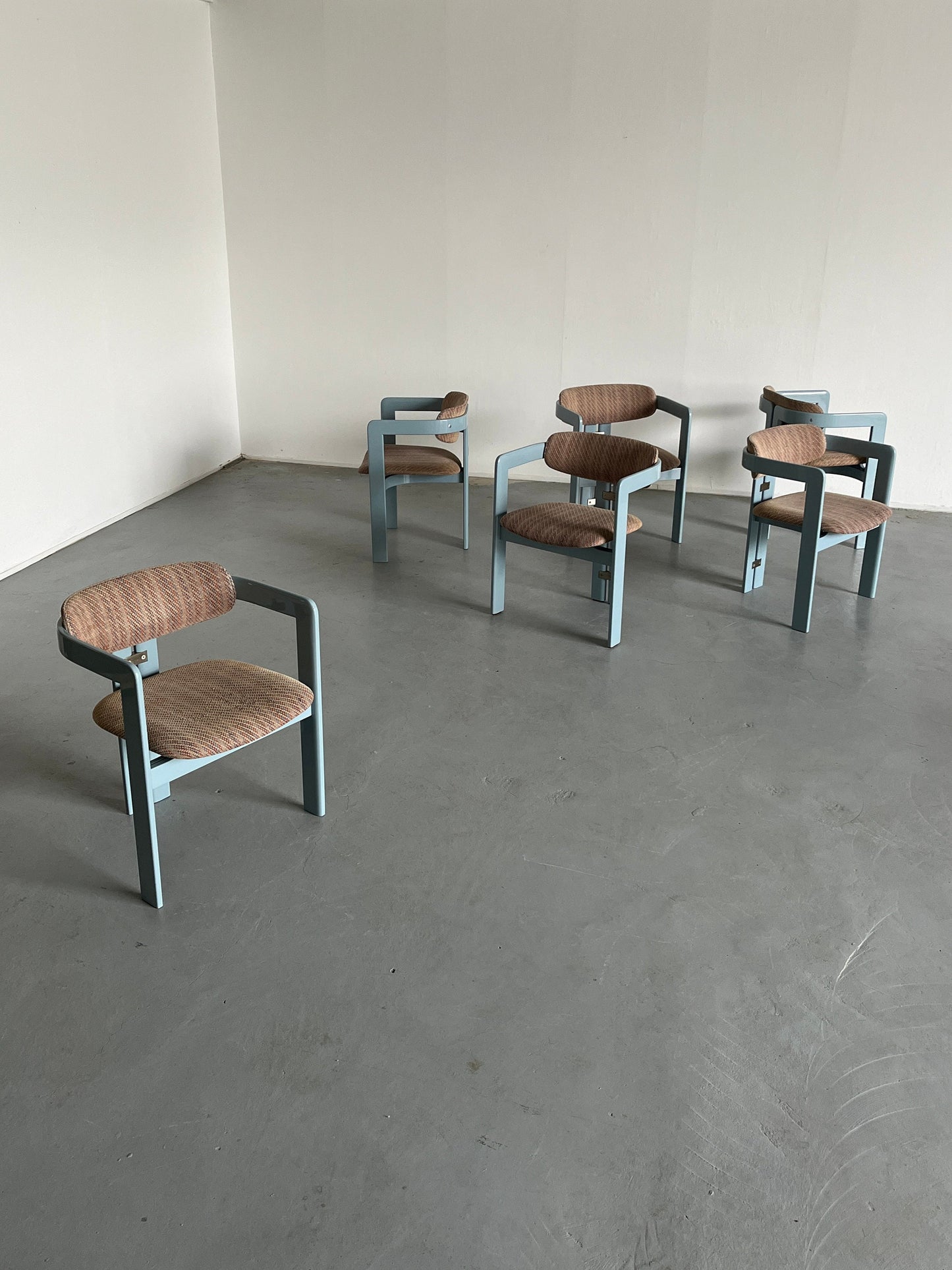 Ensemble de 6 chaises Pamplona modernes originales du milieu du siècle par Augusto Savini pour Pozzi, édition rare, millésime 1965