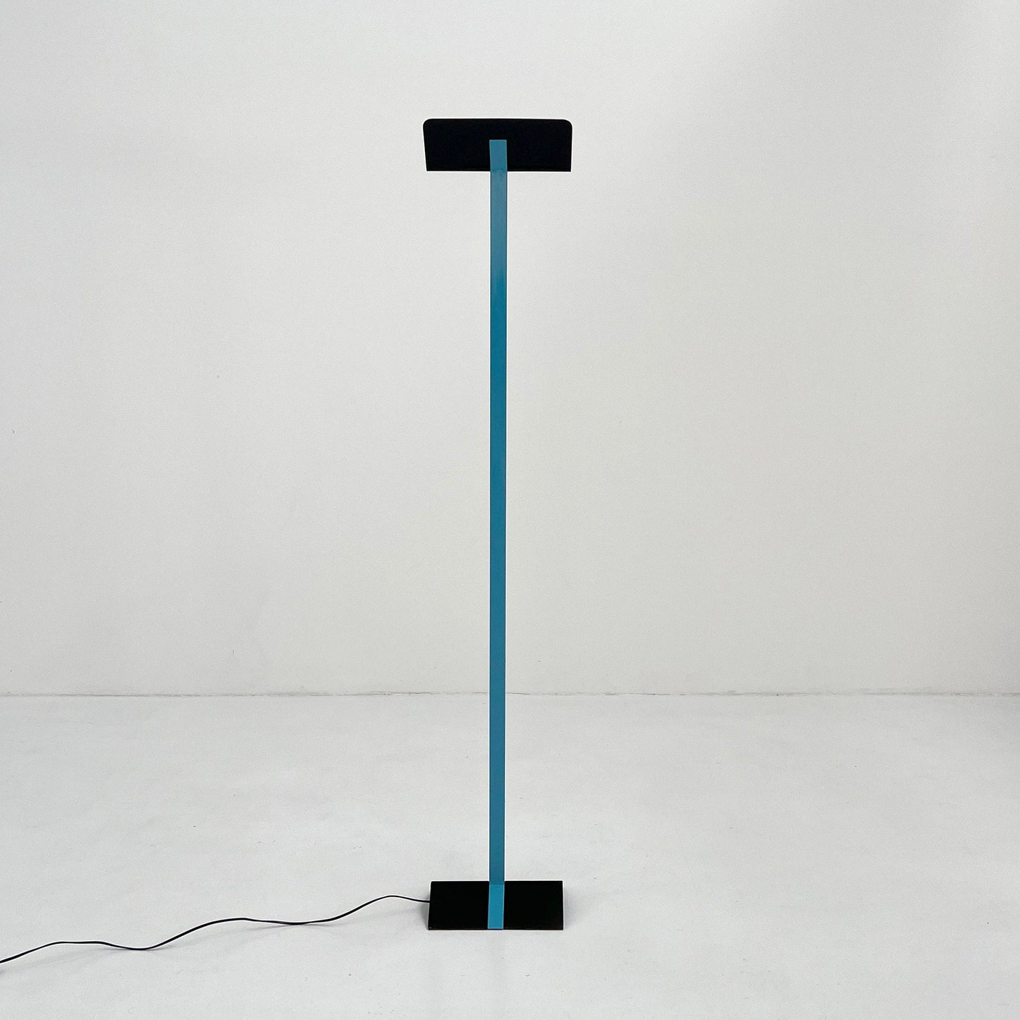 Postmodern Black and Blue Floor Lamp, 1980s Vintage