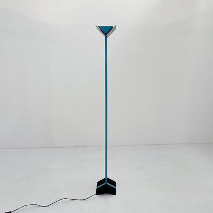 Postmoderne Schwarz und Blau Stehlampe, 1980er Vintage