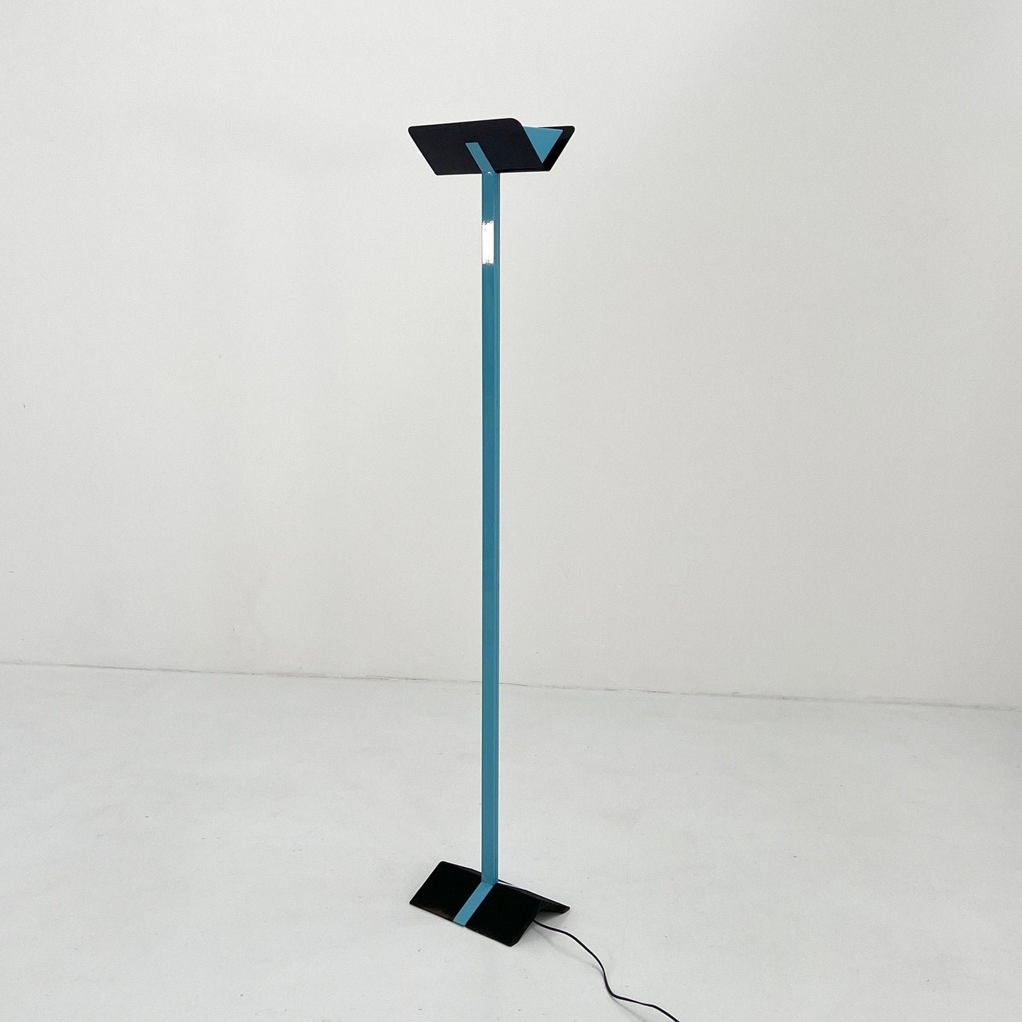 Postmodern Black and Blue Floor Lamp, 1980s Vintage