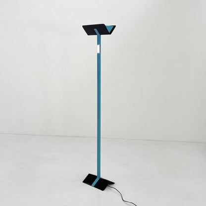 Postmoderne Schwarz und Blau Stehlampe, 1980er Vintage