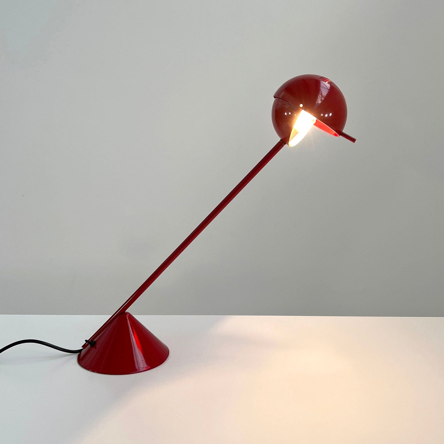 Lampe de table Pacman rouge, vintage années 1970