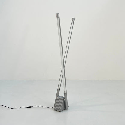 Grey Sistema Flu floor lamp by Rodolfo Bonetto for Luci Italia, 1980s vintage