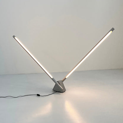 Grey Sistema Flu floor lamp by Rodolfo Bonetto for Luci Italia, 1980s vintage