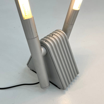 Grey Sistema Flu floor lamp by Rodolfo Bonetto for Luci Italia, 1980s vintage