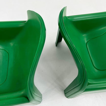 Set of 2 Green Model 4794 Lounge Chairs by Gae Aulenti for Kartell, 1970s Vintage