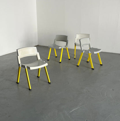 Set of 4 Postmodern 'City' Chairs by Paolo Orlandini and Roberto Lucci for Lamm, 1980s Italy Vintage