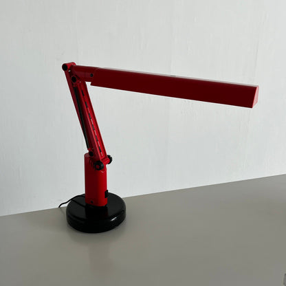 Italian red 'Lucifer' swivel desk lamp by Tom Ahlstrom and Hans Ehrich for Fagerhults, 1970s Sweden Vintage