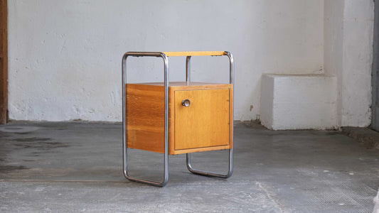 Bauhaus bedside table in light brown vintage