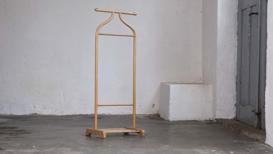 Bentwood coat stand / valet stand by Thonet in light brown model P133 Vintage