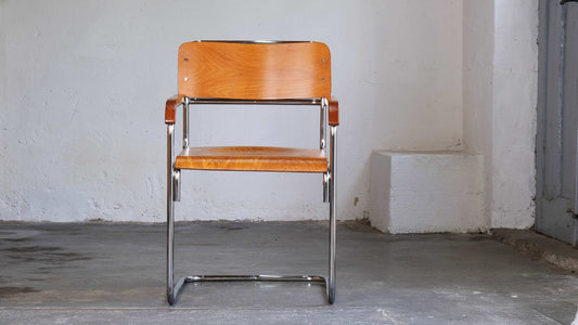 Bauhaus Freischwinger Stuhl, Modell B34 von Marcel Breuer Vintage
