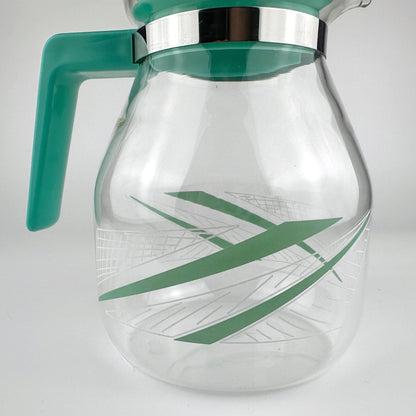 Postmodern Glass Carafe Jug Mint Green Memphis Milano 1990 1980 80s 90s Coffee Tea Iced Tea Vintage