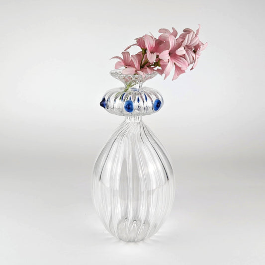 Vintage Murano Glass Vase Filigram Clear Transparent Swirl Mid Century 50s 1950 Vintage