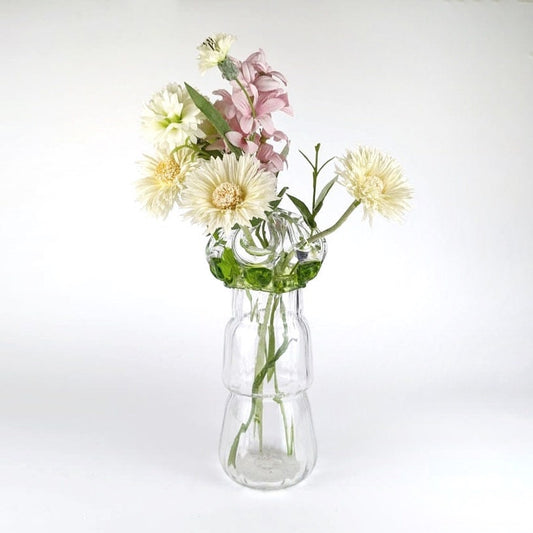 Vintage Murano Glass Vase Art Nouveau Vase 1900 1910 Clear Transparent Swirl hyacinth