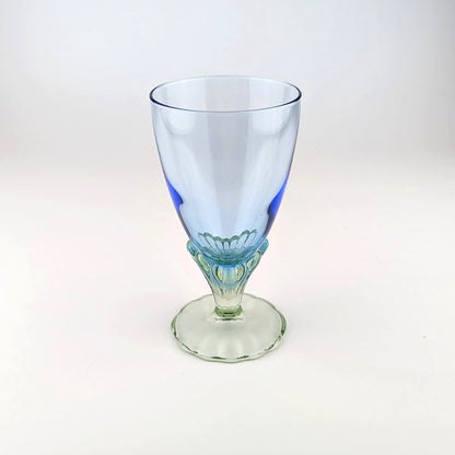 8 Vintage Italian Glasses Dessert Bowls Glass Green Blue Postmodern Sottsass 80s 90s Goblet Cup Ettore Italy Ice Cream Bowl Murano