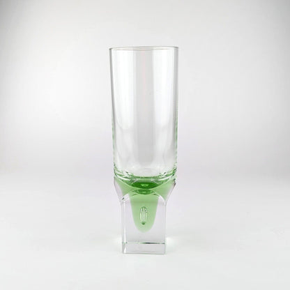 6 verres à boire vintage Italie Space Age Brutaliste Vert Sergio Asti Bubble Long Drink Italie 70s 60s Crystal