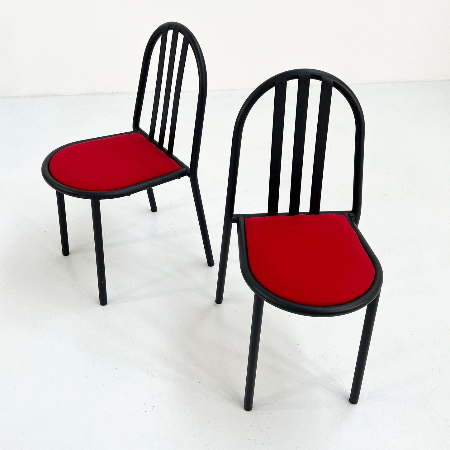 4 Chaises No.222 en Tissu Rouge par Robert Mallet-Stevens pour Pallucco Italia, Vintage 1980