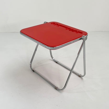 Roter Platone Klapptisch von Giancarlo Piretti für Anonima Castelli, 1970er Vintage