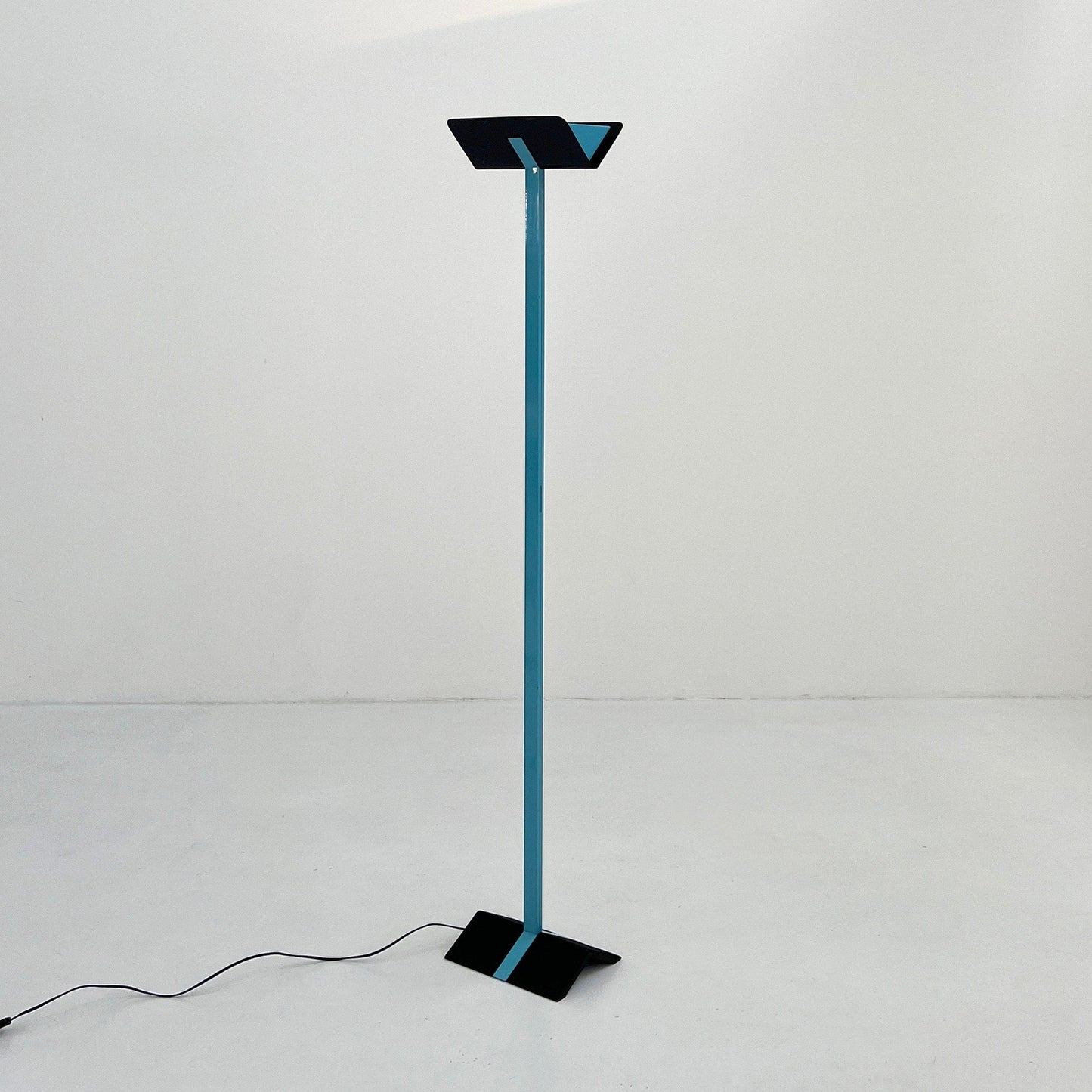 Postmodern Black and Blue Floor Lamp, 1980s Vintage