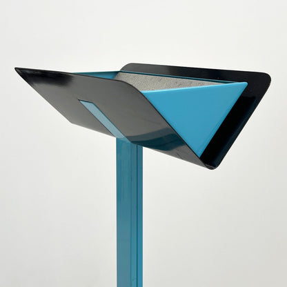 Postmoderne Schwarz und Blau Stehlampe, 1980er Vintage