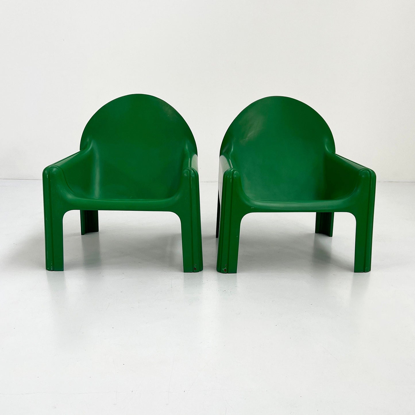 Set of 2 Green Model 4794 Lounge Chairs by Gae Aulenti for Kartell, 1970s Vintage