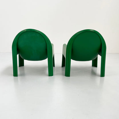 Lot de 2 fauteuils lounge verts modèle 4794 par Gae Aulenti pour Kartell, vintage 1970