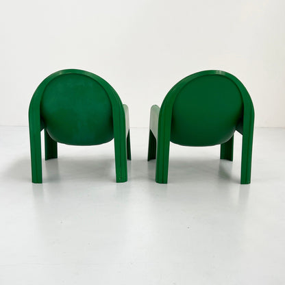 Set von 2 Green Model 4794 Lounge Chairs von Gae Aulenti für Kartell, 1970er Vintage