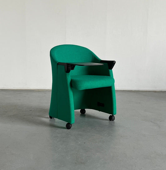 Postmodern Memphis green office chair on wheels with swivel tray, 1990s Austria Vintage