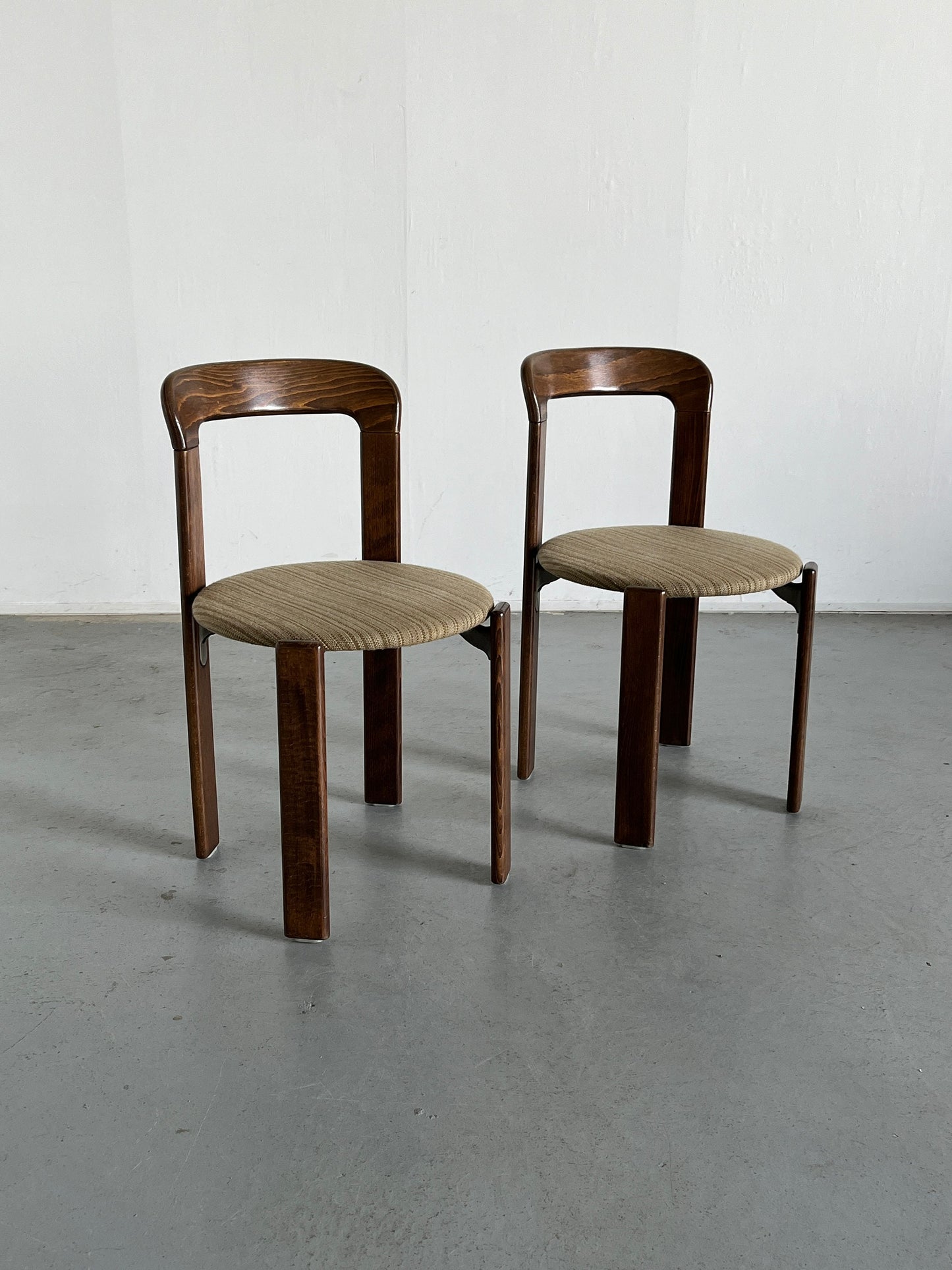 Ensemble de 2 chaises à manger empilables modernes du milieu du siècle Bruno Rey pour Kusch+Co, millésime allemand des années 1990