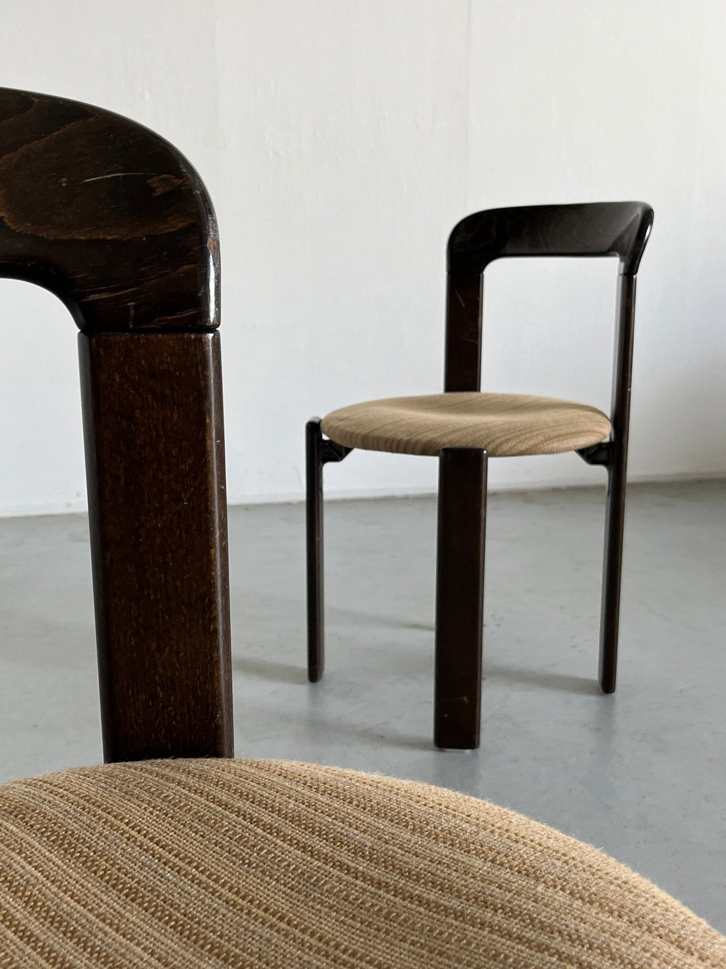 Ensemble de 2 chaises à manger empilables modernes du milieu du siècle Bruno Rey pour Kusch+Co, millésime allemand des années 1990