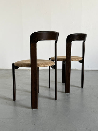 Ensemble de 2 chaises à manger empilables modernes du milieu du siècle Bruno Rey pour Kusch+Co, millésime allemand des années 1990