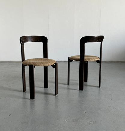 Ensemble de 2 chaises à manger empilables modernes du milieu du siècle Bruno Rey pour Kusch+Co, millésime allemand des années 1990