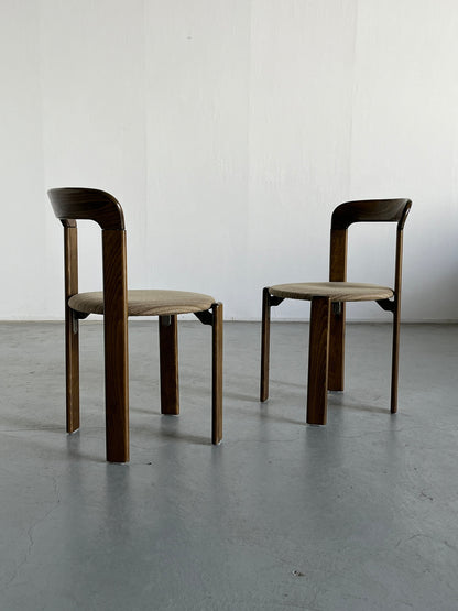 Ensemble de 2 chaises à manger empilables modernes du milieu du siècle Bruno Rey pour Kusch+Co, millésime allemand des années 1990