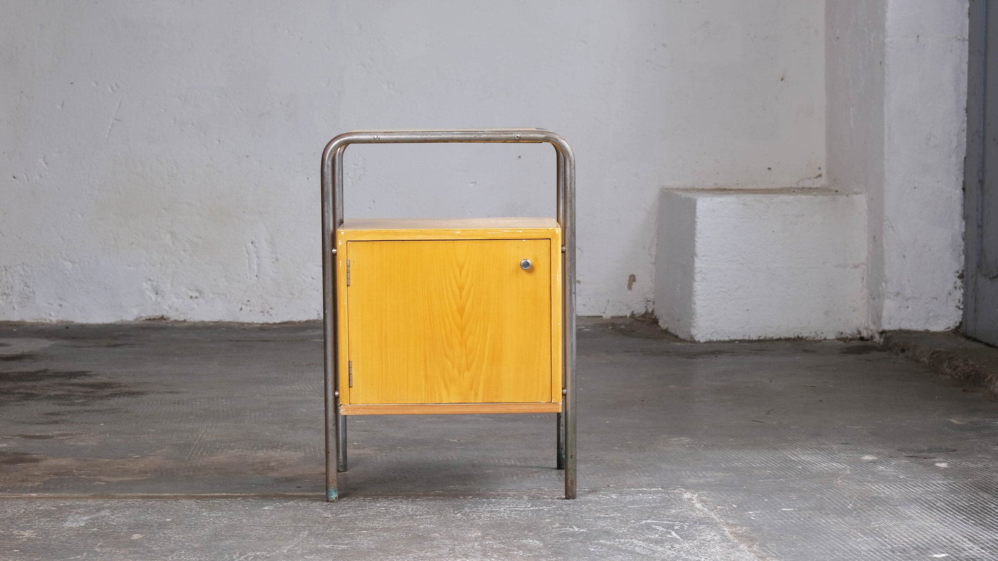 Table de chevet Bauhaus en jaune-marron #2 vintage