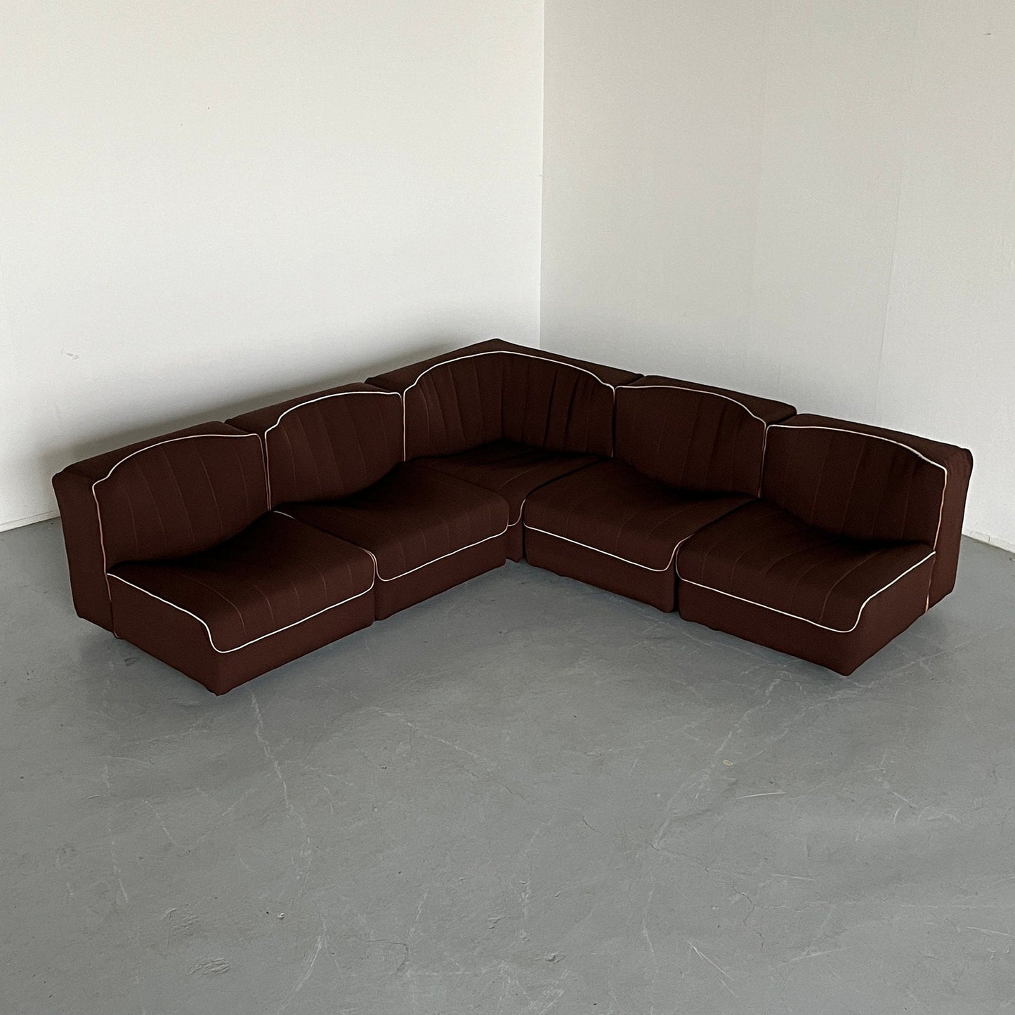 Novemila 9000 Mid-Century-Modern Modular Sofa von Tito Agnoli für Arflex, Brauner Stoff, 1969 Italien Vintage