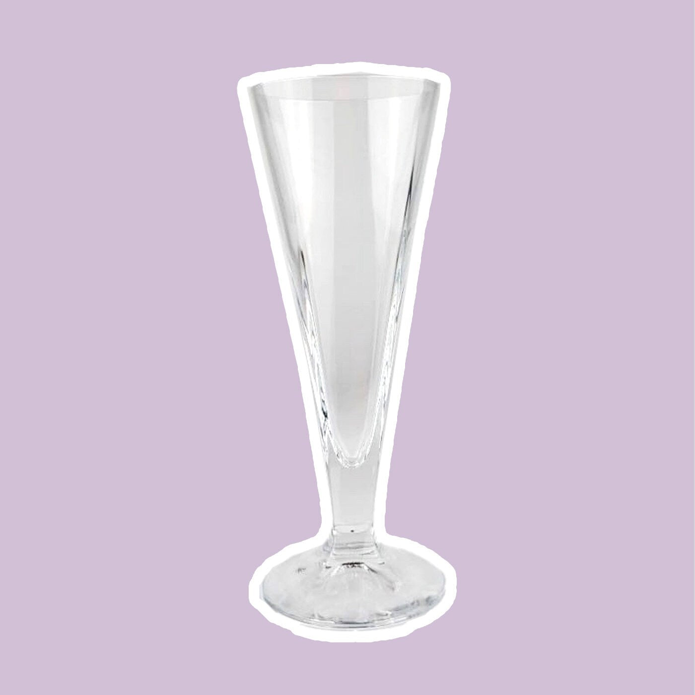 6 verres en cristal italien de champagne à vin mousseux verre des années 80 Art Déco Revival vintage