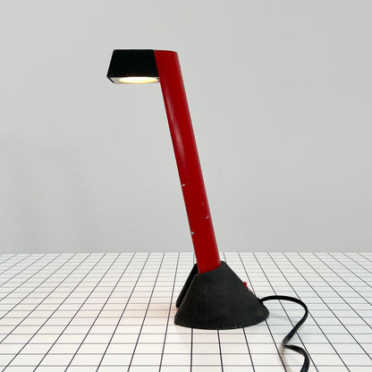 Black and red metal table lamp by Effetto Luce, 1980s vintage