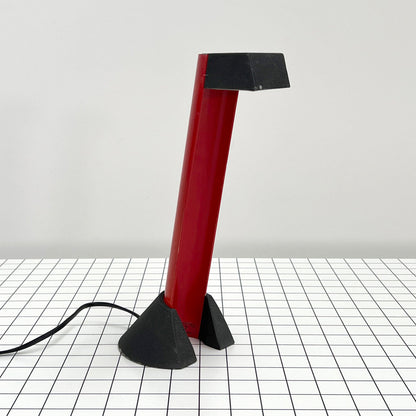 Black and red metal table lamp by Effetto Luce, 1980s vintage