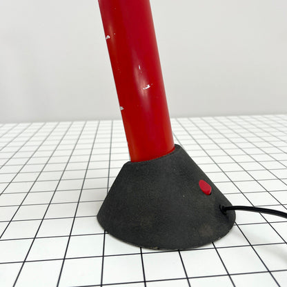 Black and red metal table lamp by Effetto Luce, 1980s vintage