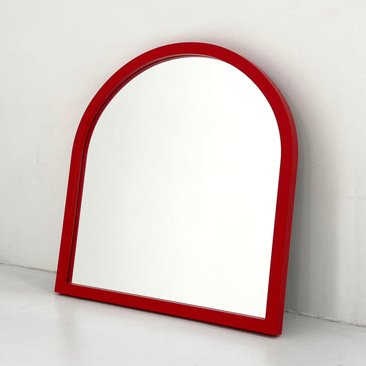 Red frame mirror model 4720 by Anna Castelli Ferrieri for Kartell, 1980s vintage
