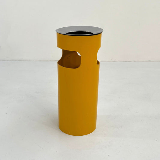 Yellow umbrella stand and ashtray model 4610 by Gino Colombini for Kartell, 1970s vintage
