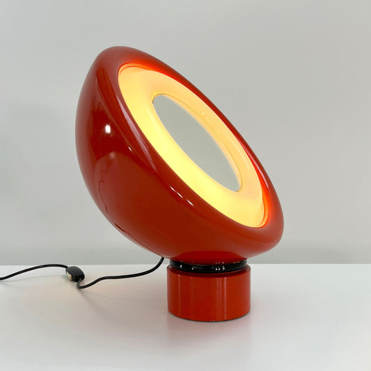Red rotating mirror and lamp by Elio Martinelli for Martinelli Luce, 1970s vintage