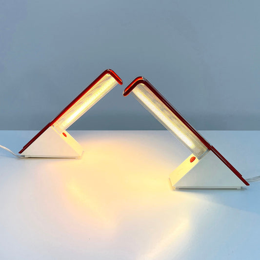 Set of 2 Geometric Neon Table Lamp by Philips, 1980s Vintage