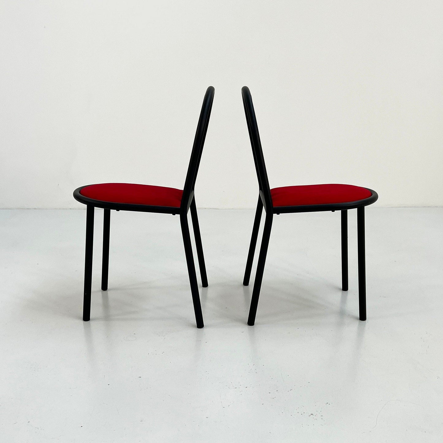 4 Red Fabric No.222 Chairs by Robert Mallet-Stevens for Pallucco Italia, 1980s Vintage