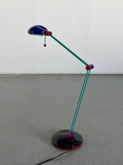 Postmodern adjustable table lamp by Vrieland, Memphis style, colorful plastic and metal, Netherlands 1980s vintage