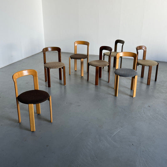 Chaises de salle à manger empilables modernes du milieu du siècle de Bruno Rey pour Kusch+Co, Allemagne des années 1990