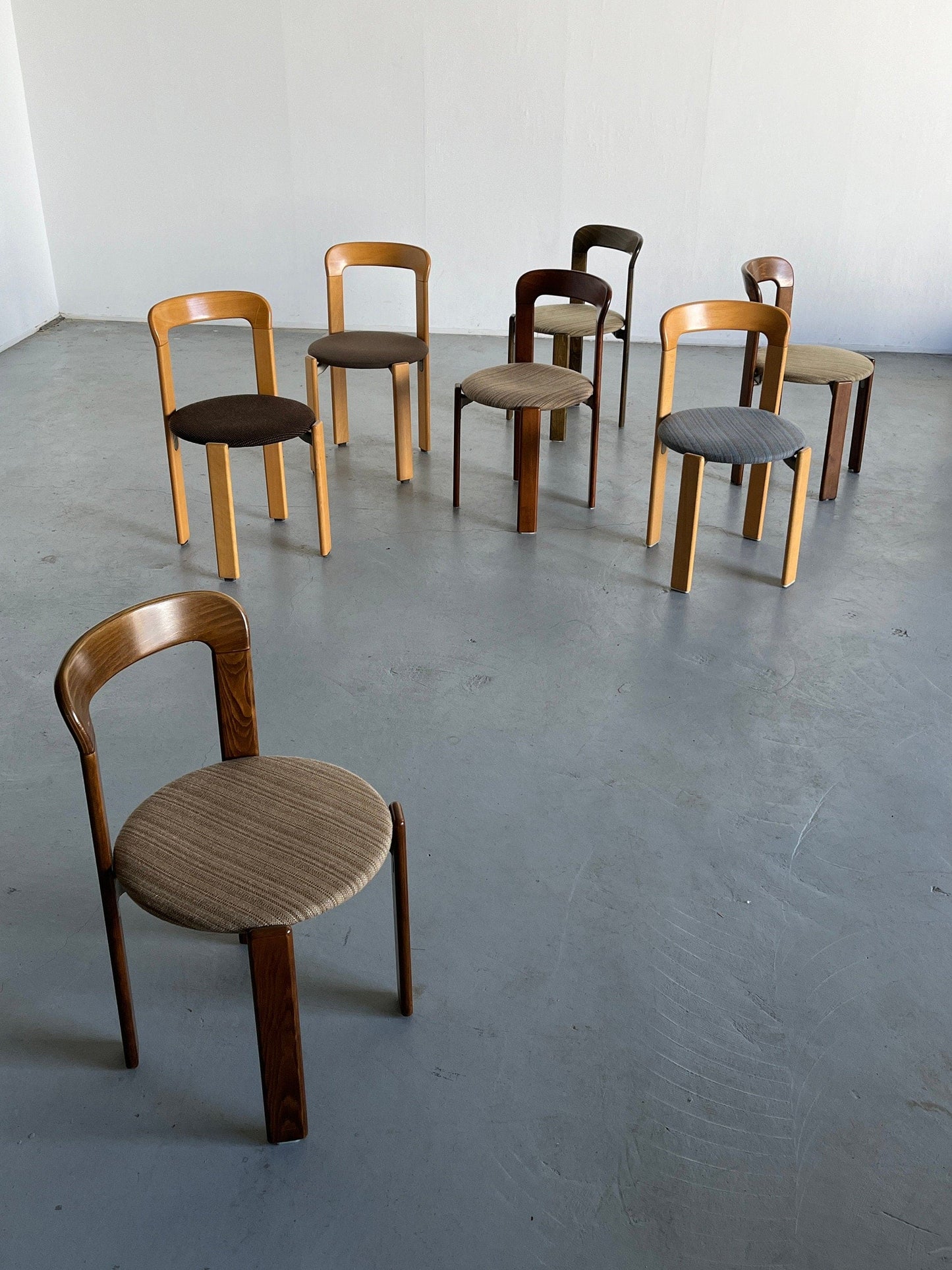 Chaises de salle à manger empilables modernes du milieu du siècle de Bruno Rey pour Kusch+Co, Allemagne des années 1990