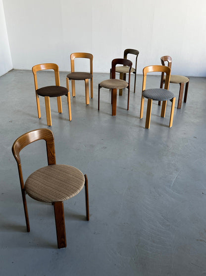 Bruno Rey Stackable Mid-Century Modern Dining Chairs for Kusch+Co, 1990s Germany Vintage